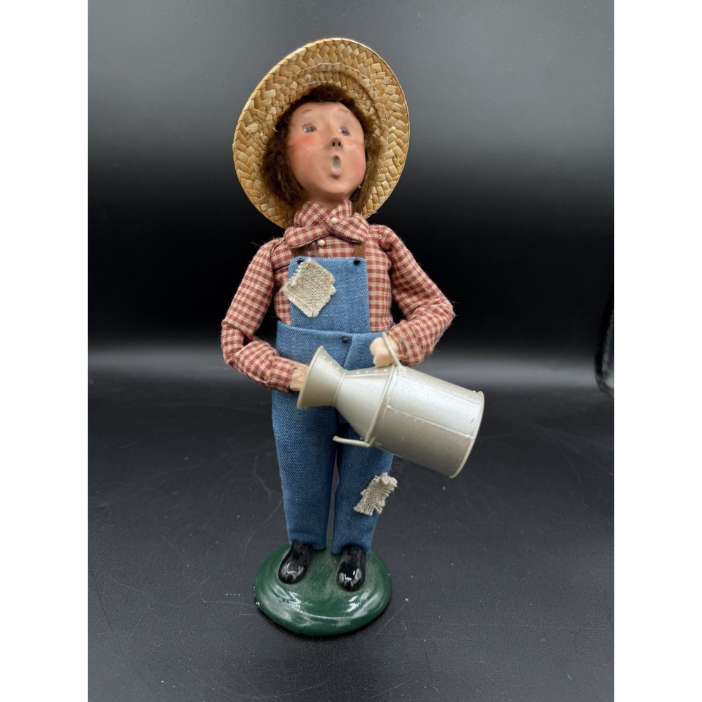 🌾🍂 Byers Choice Caroler 2007 Harvest Boy Signed By Joyce Byers Collectible